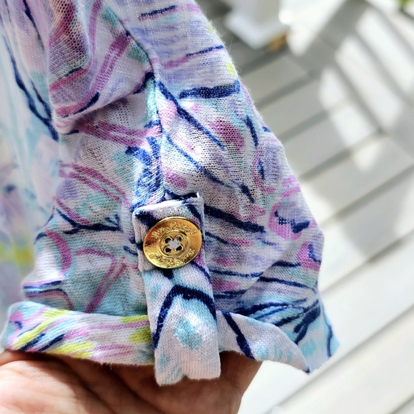 Lilly Pulitzer Irana Top - In "Oh Shello" Serene Blue Print - Picture 4 of 8